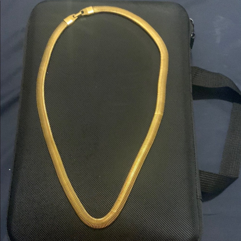 Gold Snake Chain Necklace with Seamless Design